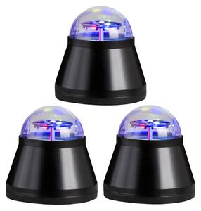 Set di 3 lampade da tavolo a LED, forma a cuore, colore nero, con decorazioni colorate, altezza 10,5 cm