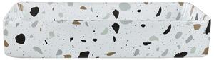 BELIANI Lavabo da appoggio in Vetroceramica bianca effetto terrazzo 61 x 35 cm cm forma rettangolare bagno stile moderno