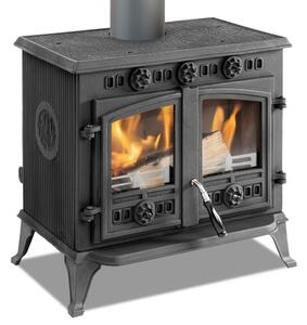 EEK A - Stufa in ghisa con porte a battente modello JA006, legna&carbone -9,8kw