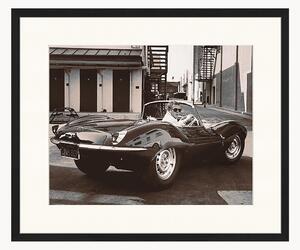 Foto incorniciata fatta a mano Steve McQueen in His Jaguar