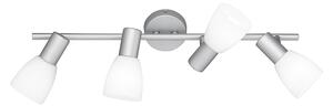 Trio Leuchten - Faretto da soffitto moderno allungato acciaio I argento I nichel opaco incl. LED - MetzI 4 fiamme I soggiorno I camera da letto - metallo allungato - LED adatto E14