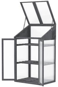 Serra da giardino in legno Outsunny, mini serra 70 x 50 x 120 cm, serra grigia