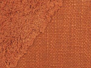 Set di 2 cuscini decorativi cotone arancione 45 x 45 cm motivo geometrico nappe rivestimento sfoderabile con imbottitura boho Beliani