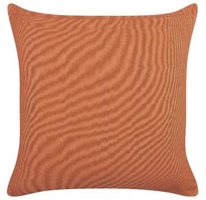 Cuscino decorativo arancione e bianco cotone 45 x 45 cm motivo geometrico fatto a mano rivestimento sfoderabile con imbottitura Beliani