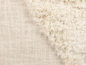 Cuscino decorativo cotone beige chiaro 45 x 45 cm motivo geometrico nappe rivestimento sfoderabile con imbottitura boho Beliani