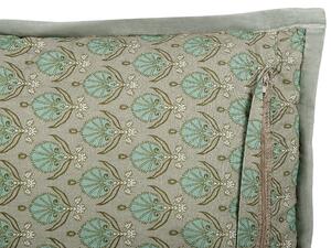 Set di 2 cuscini decorativi cotone motivo foglia 45 x 45 cm sfoderabile cerniera accessori decorativi Beliani
