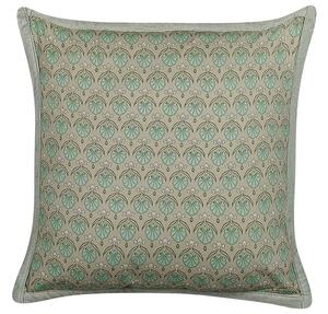 Cuscino decorativo cotone motivo foglia 45 x 45 cm sfoderabile cerniera decor accessori Beliani
