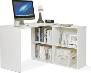 Mondeer Scrivania angolare Scrivania per computer a forma di L con ripiano 4 ripiani Scrivania Tavolo da lavoro Scrivania da ufficio