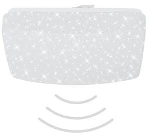TELEFUNKEN PETSCHORA Plafoniera LED, decorazione a stella, rilevatore di movimento, sensore crepuscolare, portata 8m, bianco, 27 x 27 x 7,6 cm