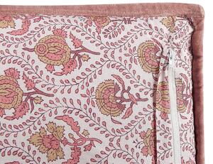 Cuscino decorativo cotone motivo floreale 45 x 45 cm bordino decorativo rivestimento sfoderabile accessori decorativi Beliani