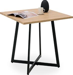 Homestyle4u Tavolo da pranzo 80x80 cm Rovere Metallo Nero Tavolo da pranzo Tavolo in legno