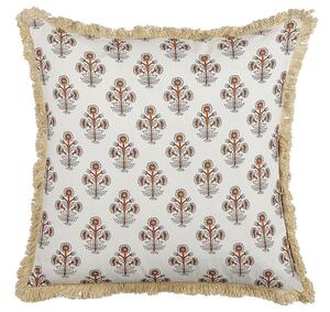 Cuscino decorativo cotone motivo floreale 45 x 45 cm nappe decorative rivestimento sfoderabile accessori decorativi Beliani