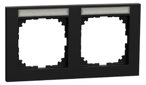 Cornice doppia nera opaca per targhette - Cornice doppia nera MEG4021-3603