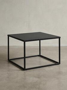 Tavolino quadrato: aspetto marmoreo, struttura in metallo, stile industriale, facile da pulire. Nero, materiale: acciaio, 60x60x45 cm | Kadima Design