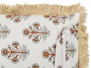 Cuscino decorativo cotone motivo floreale 45 x 45 cm nappe decorative rivestimento sfoderabile accessori decorativi Beliani