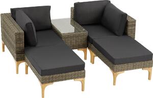 Tectake® Rattan Lounge Bellaria con telaio in alluminio e pregiata lavorazione in midollino