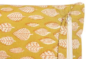 Set di 2 cuscini decorativi motivo foglia di cotone 45 x 45 cm nappe decorative rivestimento sfoderabile accessori decorativi Beliani