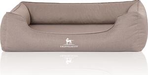 Letto ortopedico per cani Leon in velluto XXL beige grigio