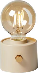 Lampada da tavolo LED vintage a forma di lampadina a incandescenza Edison con batteria ricaricabile, USB-C, dimmerabile con interruttore rotante – decorazione moderna, beige