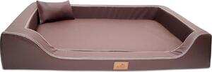 Tierlando® Lettino ortopedico LUXURY per cani MELODY LATEX in Pelle finta anti-pelo - Dimensioni: 100x75cm | Colore: 01 Brown