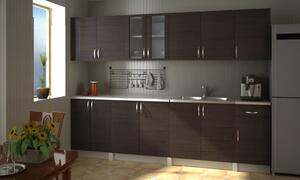 Cucina componibile 2.6m mobili da cucina marrone scuro