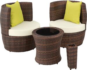 Set da giardino in rattan e alluminio tectake® Nizza, resistente alle intemperie e ai raggi UV