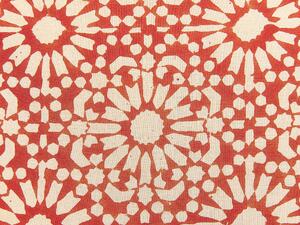 Set di 2 cuscini decorativi rosso panna cotone motivo geometrico 45 x 45 cm complementi d'arredo design folk Beliani