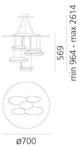 Artemide 1477110A - Lampadario a sospensione con filo LED dimmerabile MERCURY LED/29W/230V 3000K