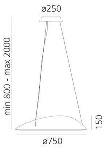 Artemide 1401010APP-Lampadario a sospensione con filo LED dimmerabile AMELUNA LED/41W/230V 3000K