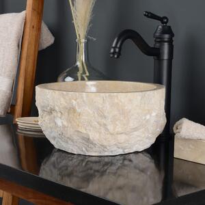 Lavabo in marmo - Piccolo, rotondo - Colore crema, 30 cm