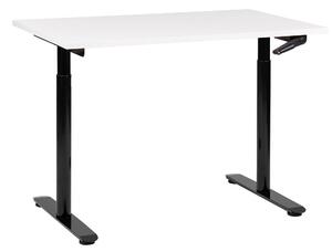 BELIANI Scrivania regolabile in altezza piano bianco struttura in acciaio nero 120 x 72 cm regolazione manuale in altezza ufficio moderno