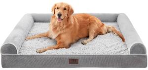 Letto ortopedico grande per cani, con bordo a forma di U e coperta rimovibile