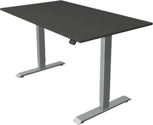 Tavolo da seduti/in piedi Move 1, regolabile elettricamente in altezza fino a 123 cm, LxP 140x80 cm, antracite/argento