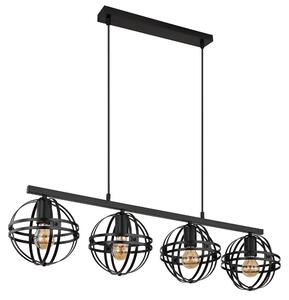 Lampada a sospensione, metallo, 4 luci, design a griglia, altezza 120 cm