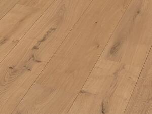 Meister | 2,20 m² | Pavimento in parquet marrone 270 mm, Lindura HD 400 rovere a doghe larghe, verniciato opaco spazzolato, tecnologia Wood Powder, resistente all'acqua, sistema a incastro Masterclic Plus, formato XXL