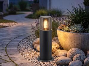 Lampada da esterno a LED per zoccolatura, nera e color fumo, illuminazione per vialetti da giardino, altezza 30 cm