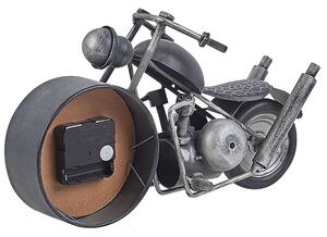 Orologio da Tavolo a Forma di Moto in Metallo di colore Nero e Argento stile Vintage retrò Beliani
