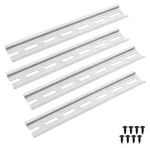 Set di 4 guide DIN in alluminio Offgridtec – 4x20 cm, larghezza 35 mm, altezza 7,5 mm, spessore 1,2 mm, quadro elettrico