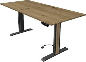 Kerkmann Move 1 advance scrivania elettrica regolabile in altezza in rovere rettangolare, base a T grigia 160,0 x 80,0 cm