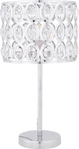 BELIANI Lampada da tavolo in metallo argentato 53 cm paralume con cristalli di vetro acrilico Cavo con interruttore Stile moderno e affascinante