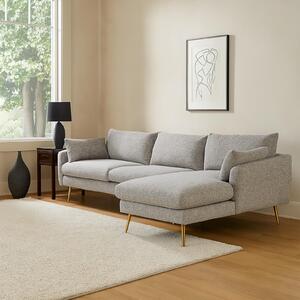 Moderno divano angolare con pouf a destra Stile e comfort per il vostro salotto