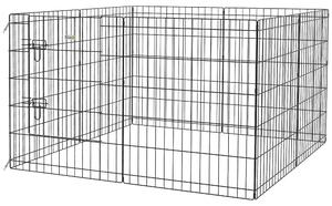 Recinto per cuccioli PawHut, altezza 76 cm, set fai-da-te da 8 pezzi con chiusura a chiave in metallo