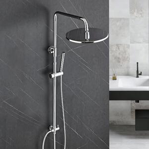 Sistema doccia JOHO in acciaio inossidabile senza rubinetteria, set doccia a pioggia cromato a risparmio idrico, asta doccia regolabile in altezza da 74 a 114 cm, soffione da 20 cm
