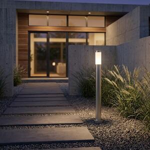 Lampada da terra a colonna LED per esterni, acciaio inox, IP44