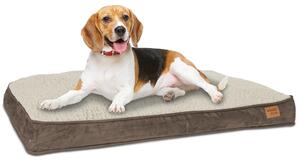 Cuccia per cani, cesta per cani, cuscino per cani, 82 x 58 cm, lavabile e antiscivolo, Happy Dreams, marrone, ib style®