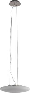 Lindby LED a sospensione Gunda, bianco, vetro, Ø 47 cm, dimmerabile