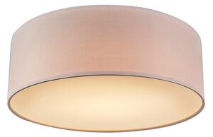 QAZQA - Lampada da soffitto moderna | Lampada da soffitto | Lampada | Lampada rosa 30 cm con LED incluso - Modello a tamburo con paralume LED | Soggiorno | Camera da letto - Tessuto rotondo - | LED