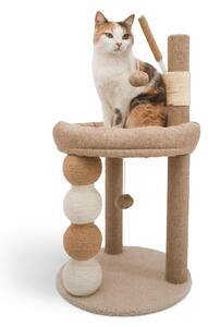 Tiragraffi beige per gatti, albero tiragraffi, torre tiragraffi, tiragraffi interattivi, mobili per gatti, gatti