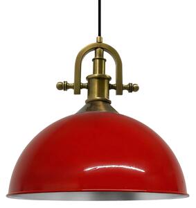 Lampada a sospensione industriale in metallo grande 40 cm, lampada a sospensione rossa, lampada da cucina