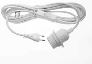 Confezione di 3 portalampade E27 per lampade a sospensione con interruttore 5,00 m bianco